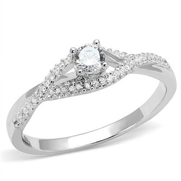 Jewelry - .25Ct Zirconia 925 Sterling Silver Engagement Ring